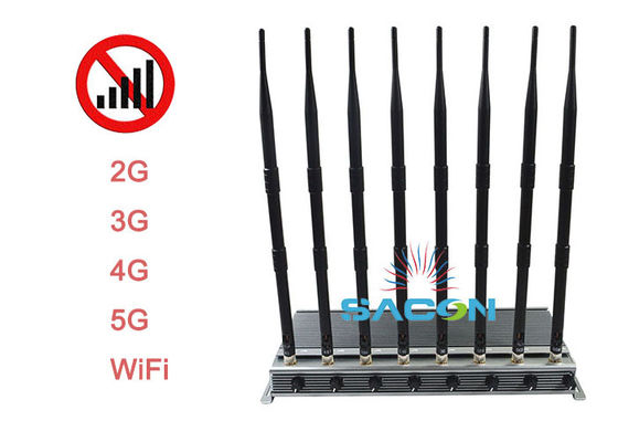 Perangkat Penghambat Sinyal 5G Daya Output 40W dengan Radius Penghambatan 80m dan 3 Kipas Pendingin