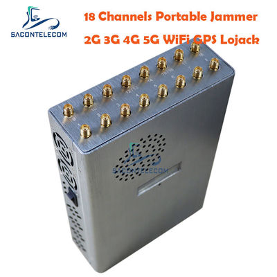 18 Band Portable Signal Jammer dengan Baterai 12000mAh untuk Blokir Komunikasi Aman