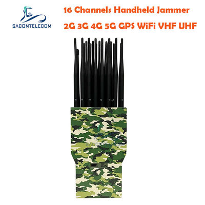21 Band 21W Daya Tinggi Portabel Signal Jammer dengan Radius 30m untuk Pemblokiran Frekuensi Global