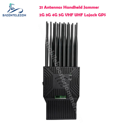 WiFi Lojack Portable Signal Jammer 21 Antenna 21w 2G 3G 4G RC UHF VHF